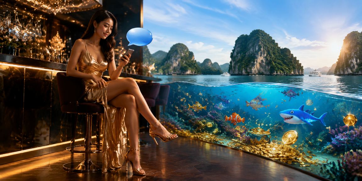 Người dùng trải nghiệm casino trực tuyến trên điện thoại tại Vịnh Hạ Long