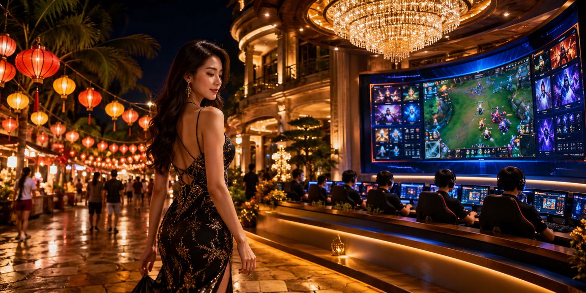Người dùng Phú Quốc tham gia cá cược esports tại chợ đêm với không khí sôi động