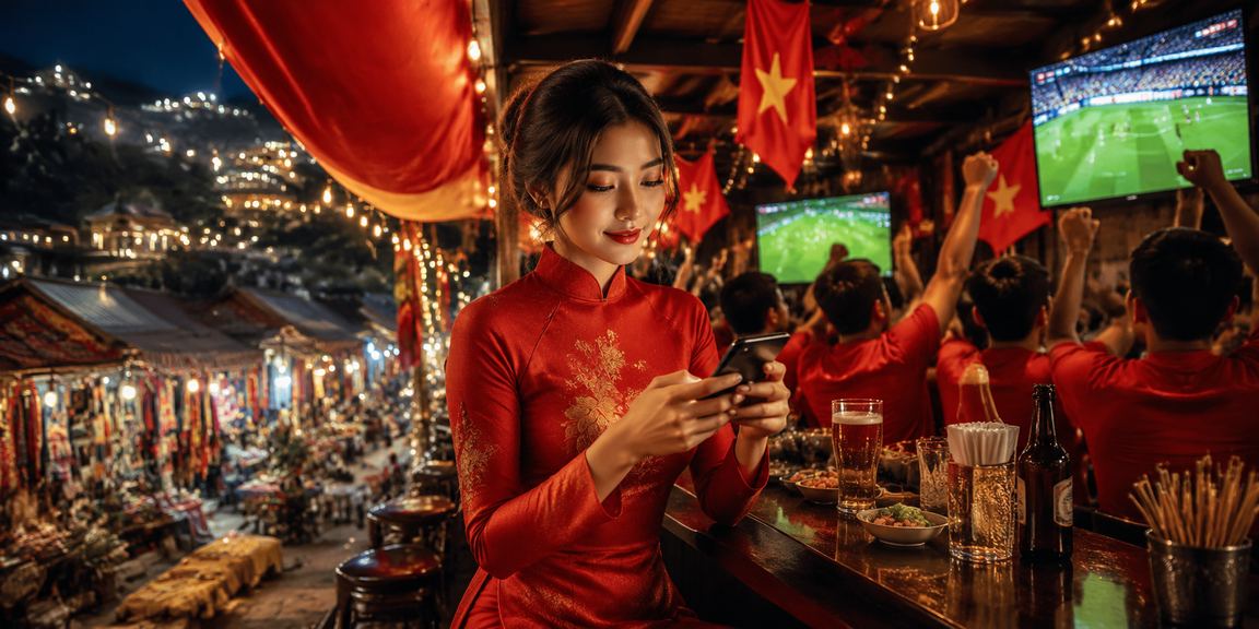 Truy cập casino di động tại Sa Pa với trang phục áo dài truyền thống